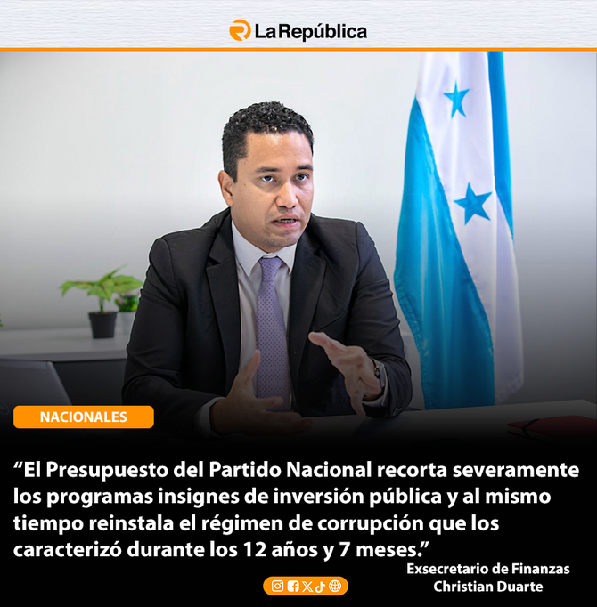 “El Presupuesto del Partido Nacional recorta severamente  los programas insignes de inversión pública y al mismo  tiempo reinstala el régime - Cover Image